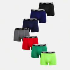 Tonårspojke 7 st boxershorts med kontrastfärgade bokstäver - Multifärgad (14Y,13Y,16Y,15Y)