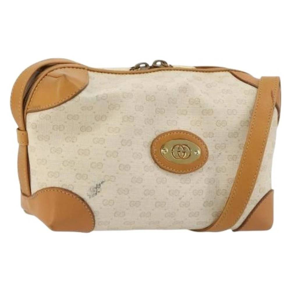 Gucci Vintage Pre-owned Vintage Micro Small GG Canvas Skuldertaske - Vintage - Dame - Hvid - ONE SIZE - Uld