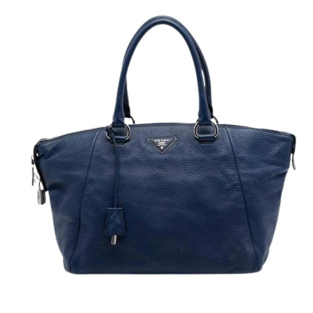Prada Vintage Pre-owned Vintage Satchel - Vintage - Dame - Blå - ONE SIZE - Uld