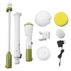 Electric Spin Scrubber Cordless Long Handled Electric Cleaning Brush Bathroom Floor Brush 100?240V grå färg