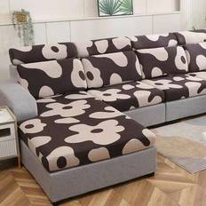 1pc Printed Stretch Sofa Seat Cushion Cover, L-Shaped Sofa Cover, Separate Sofa Backrest Cover, Furniture Protector, Stretch Sofa Cushion Cover, Sofa - Coffee - Single Seat,2 Seater,3 Seater,4 Seater,Sofa Back Covers,L-shaped