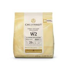 Callebaut W2 Vit Choklad 400g Chokladpellets Chokladknappar Belgisk