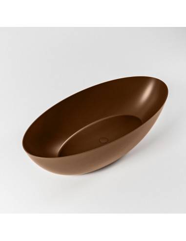 FLOAT fritstående badekar 170 x 80 cm Solid surface - Rustbrun