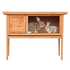 Kaninbur För Husdjur, Kaninbur I Trä Med Utdragbar Bricka, Smådjurshus För Inomhus Och Utomhus,