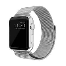 Apple Watch 45mm Series 9 Armband Milanese Loop, silver