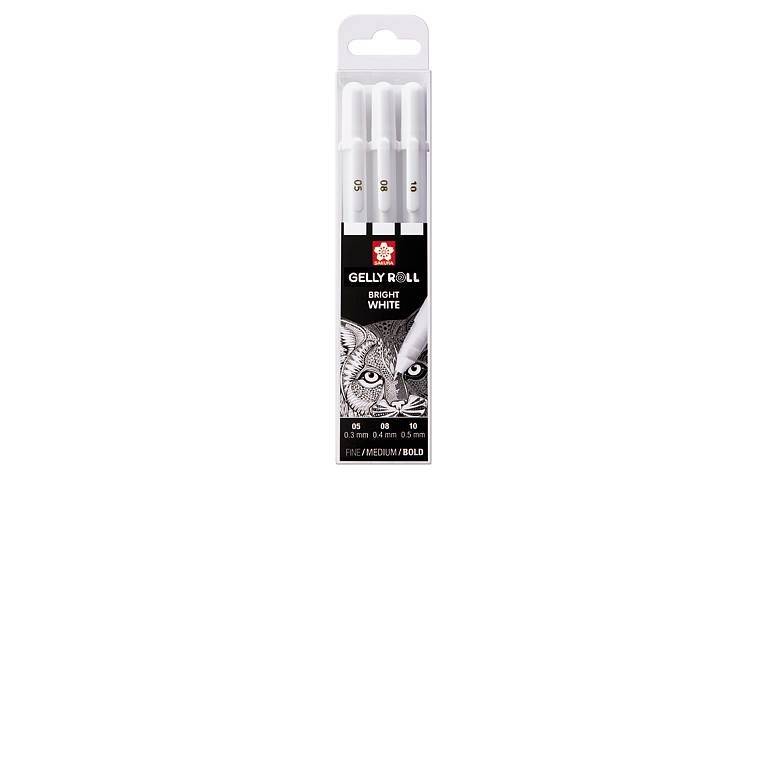 3-Pack - Gelly Roll Basic - Gel Pens - Vit