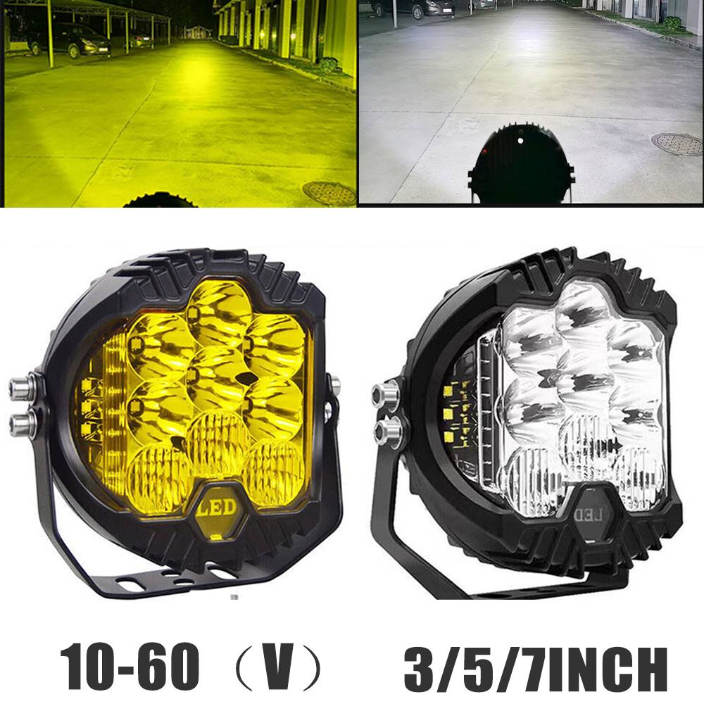 Front Bumper Roof 3/5/7 Inch LED Headlights for 4x4 Lights Offroad LED Spotlight Jeep Wrangler JK Harley Modified Work Lamp DRL