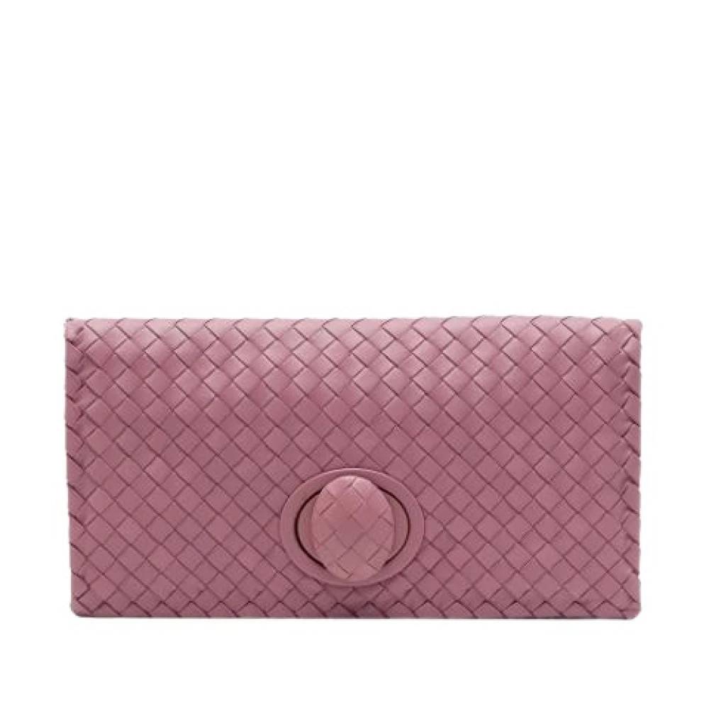 Bottega Veneta Vintage Pre-owned Vævet Clutch - Vintage - Dame - Lyserød - ONE SIZE - Læder