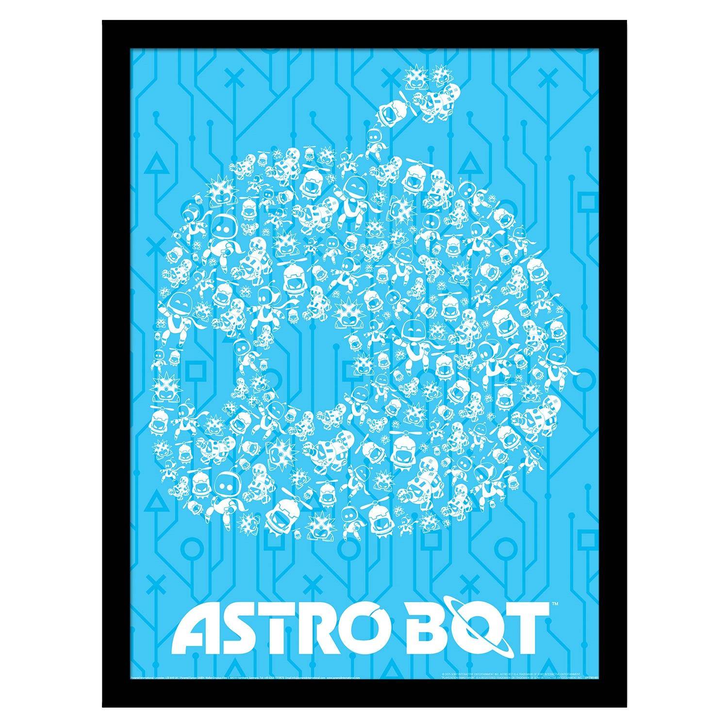 Astro Bot Mosaik Inramad Poster 40cm x