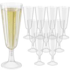 WELLGRO Champagneglas set 150 ml plast transparent okrossbar BPA-fri återanvändbar champagneglas champagneglas champagneglas pinnglas, antal: 30 stycken