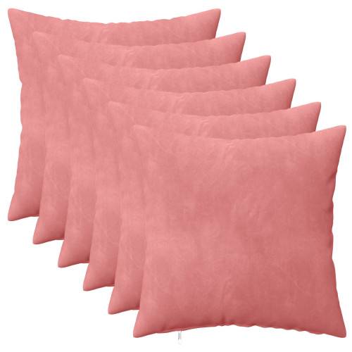 Kuddöverdrag 6 st HEERLEN Rosa 35 x 35 cm Sammet