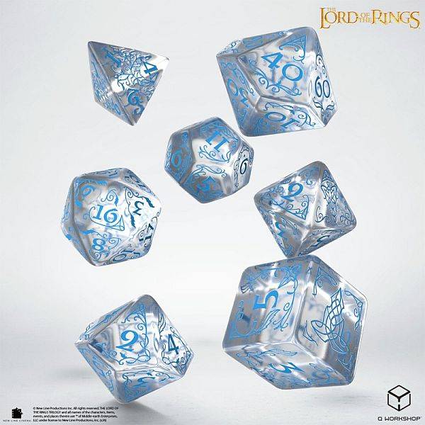 Dice - Terningesæt - 7 terninger - The Lord of the Rings: Rivendell - Water