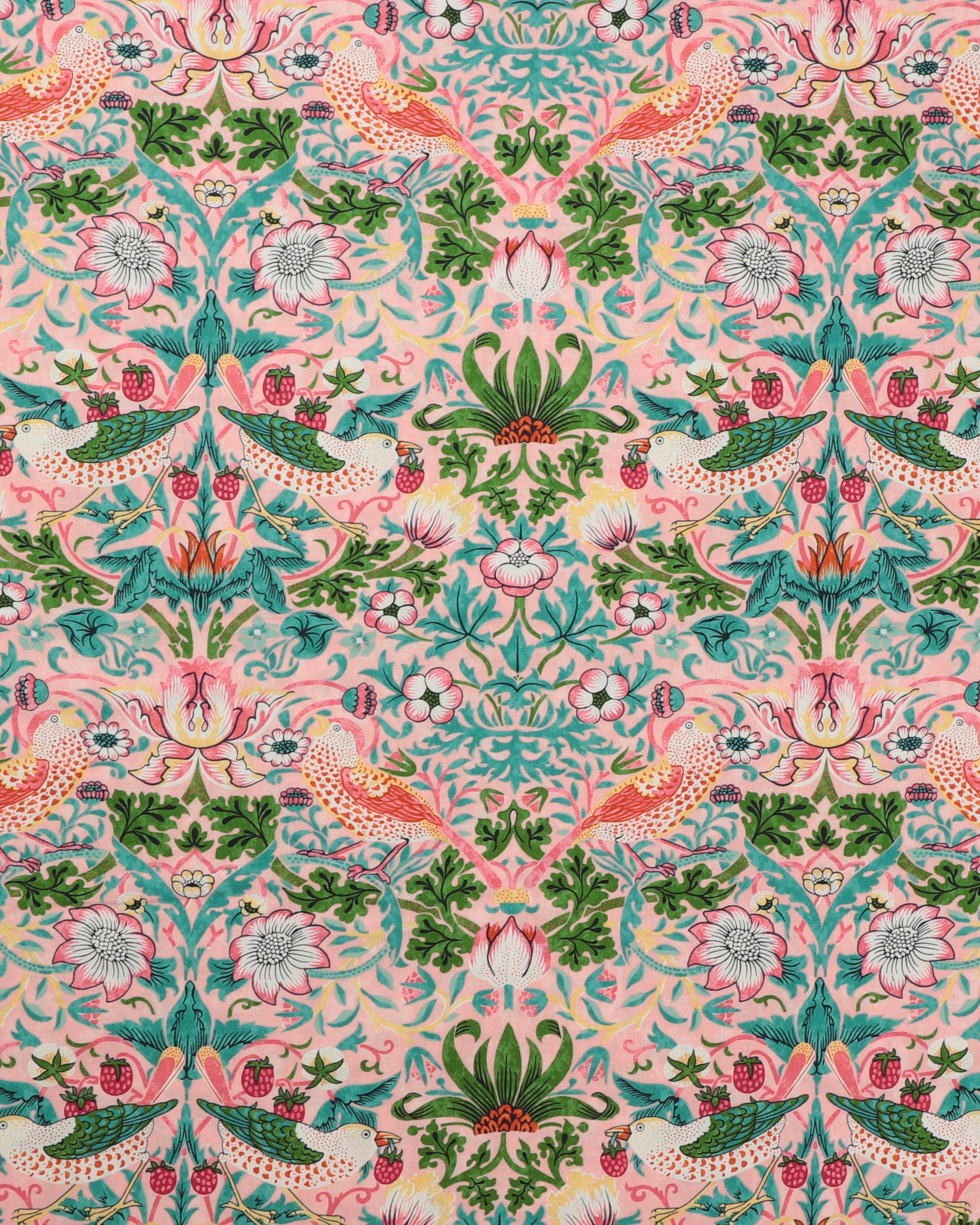 Strawberry thief, blush - William Morris - 100% Bomuld