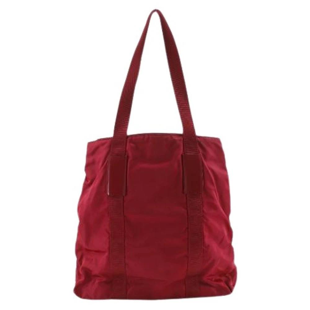 Prada Vintage Pre-owned Vintage Nylon Tote Bag - Vintage - Dame - Rød - ONE SIZE - Nylon