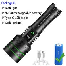 New high power white laser LED flashlight USB rechargeable bright tactical flashlight outdoor