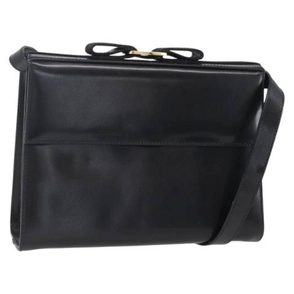Salvatore Ferragamo Pre-owned Pre-owned Leather Skuldertaske - Vintage - Dame - Sort - ONE SIZE - Uld