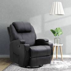 Elektrisk Massagestol, 165° Hvilefunktion, 5 Massagetilstande, Fodstøtte, Fjernbetjening, TV-stol, Kunstlæder, Sort, 84x92x109cm