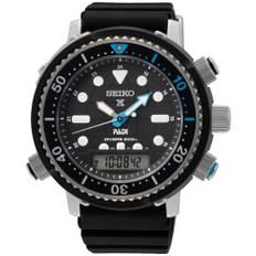 Seiko Prospex Solar ‘Arnie’ Hybrid PADI Diver’s 40th Anniversary Solar Quartz Black Dial Black PVD Stainless Steel Bracelet SNJ035P1F