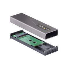 StarTech.com USB-C 10Gbps to M.2 NVMe or M.2 SATA SSD Enclosure, Tool-free M.2 PCIe/SATA NGFF SSD Enclosure, Portable Aluminum Case, USB Type-C & USB-A Host Cables, For 2230/2242/2260/2280 - Works w/ Thunderbolt 3 (M2-USB-C-NVME-SATA)