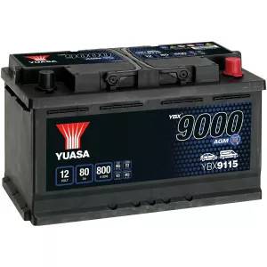 Batteri Yuasa 80Ah Agm -+ 317X175X190