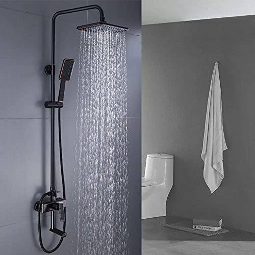 shower mixer Svart Retro duschset med takdusch Regnduschhuvud i mässing med badkarskran Duschblandare set med spruta. mixer shower