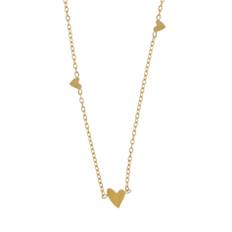 Love Waterproof 3 Mini Heart halskæde. 18K guld plating. Dansk Copenhagen
