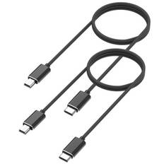 Câbles pour Leica M Monochrom - Phonillico - Lot de 2 - MINI USB/USB-C - 1m - Noir