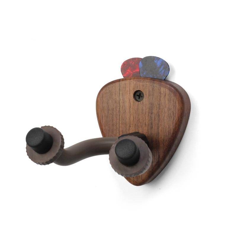 Väggmonterad Gitarrhängare Hållare Valnötshkrok Ukulele Elgitarr Bas Universellt Fäste Justerbart Displayställ