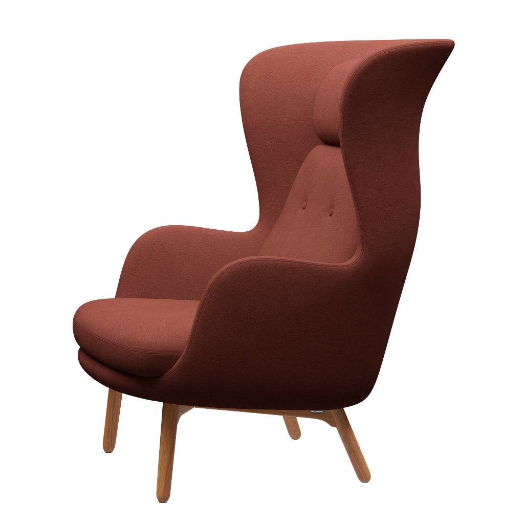 Ro Lænestol m. stel i eg fra Fritz Hansen Christianshavn - 1133 Orange - Jacobsen Plus