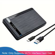 TEMU 2.5" Hard Drive Enclosure C/usb C 3.1 Gen 2 To Sata Iii 6gbps For Ssd Hdd External Hard Drive Disk Case, Ready, Support For Pc &