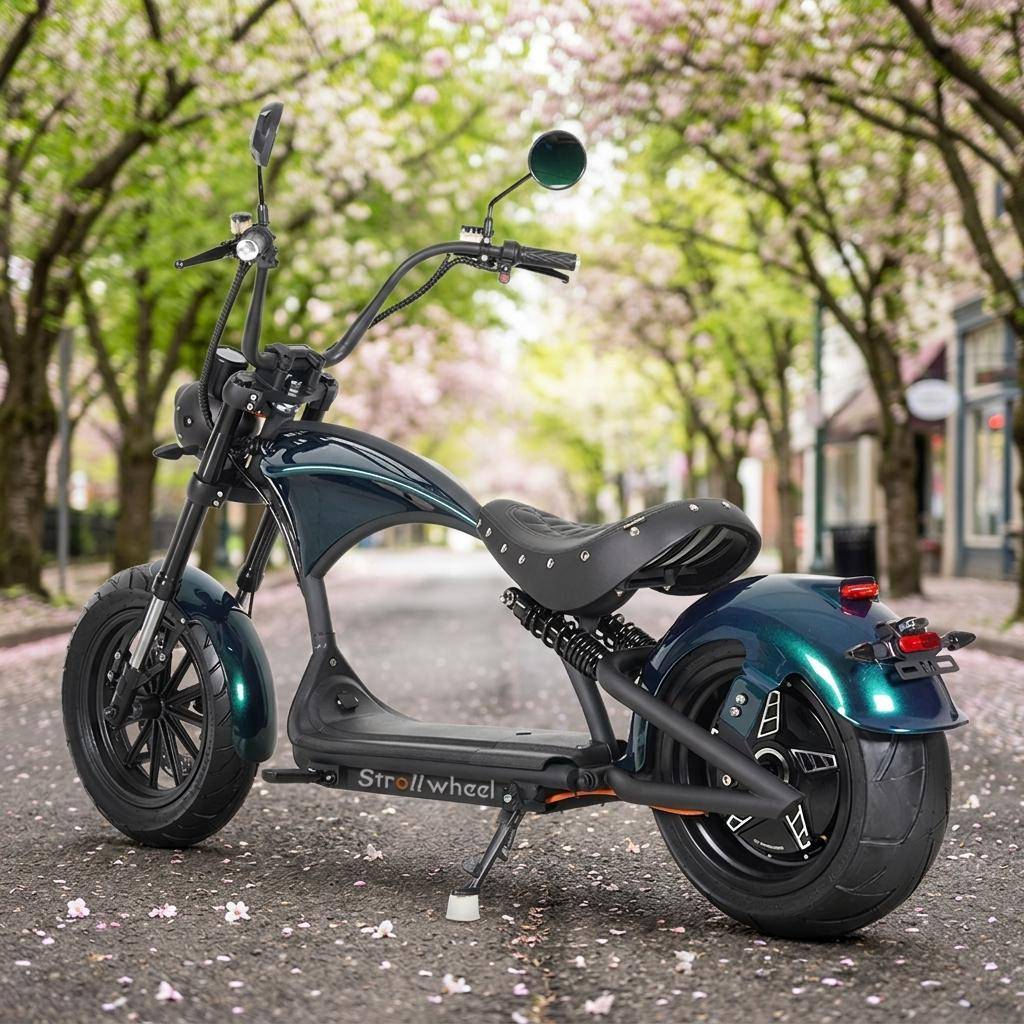 EU Snabb Frakt 2000W 60V 30Ah M1P Elektrisk Scooter 45 km/h COC Två Breda Hjul E-chopper Populär Elektrisk Scooter för Vuxen