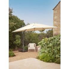 The Ultimate Square Light Up Cantilever Parasol Set - Champagne