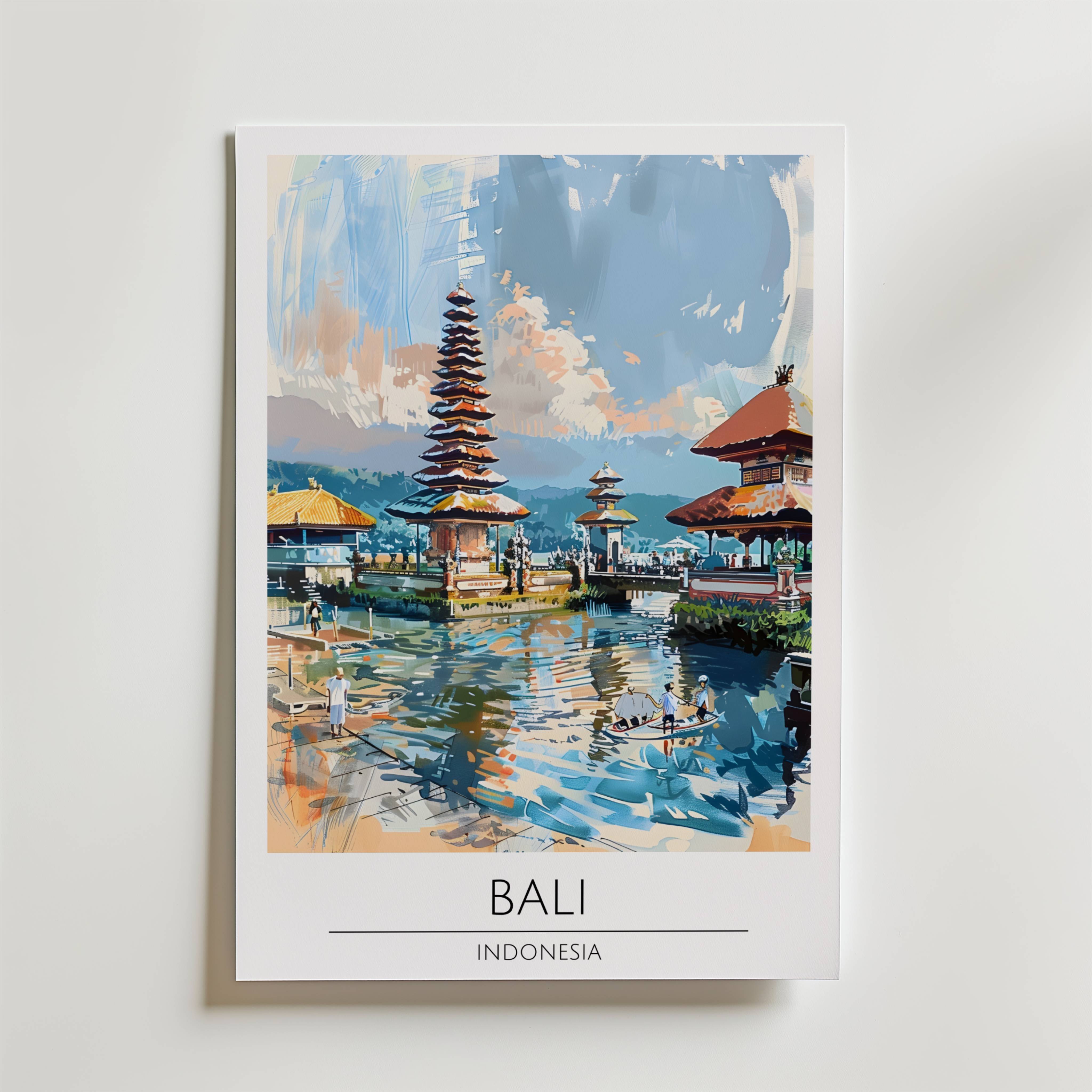 Bali Temple Reflections Poster - Fine Art Poster 13x18 cm