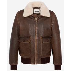 Schoot Vintge Pilot Aviator Bomber Jacket Brown