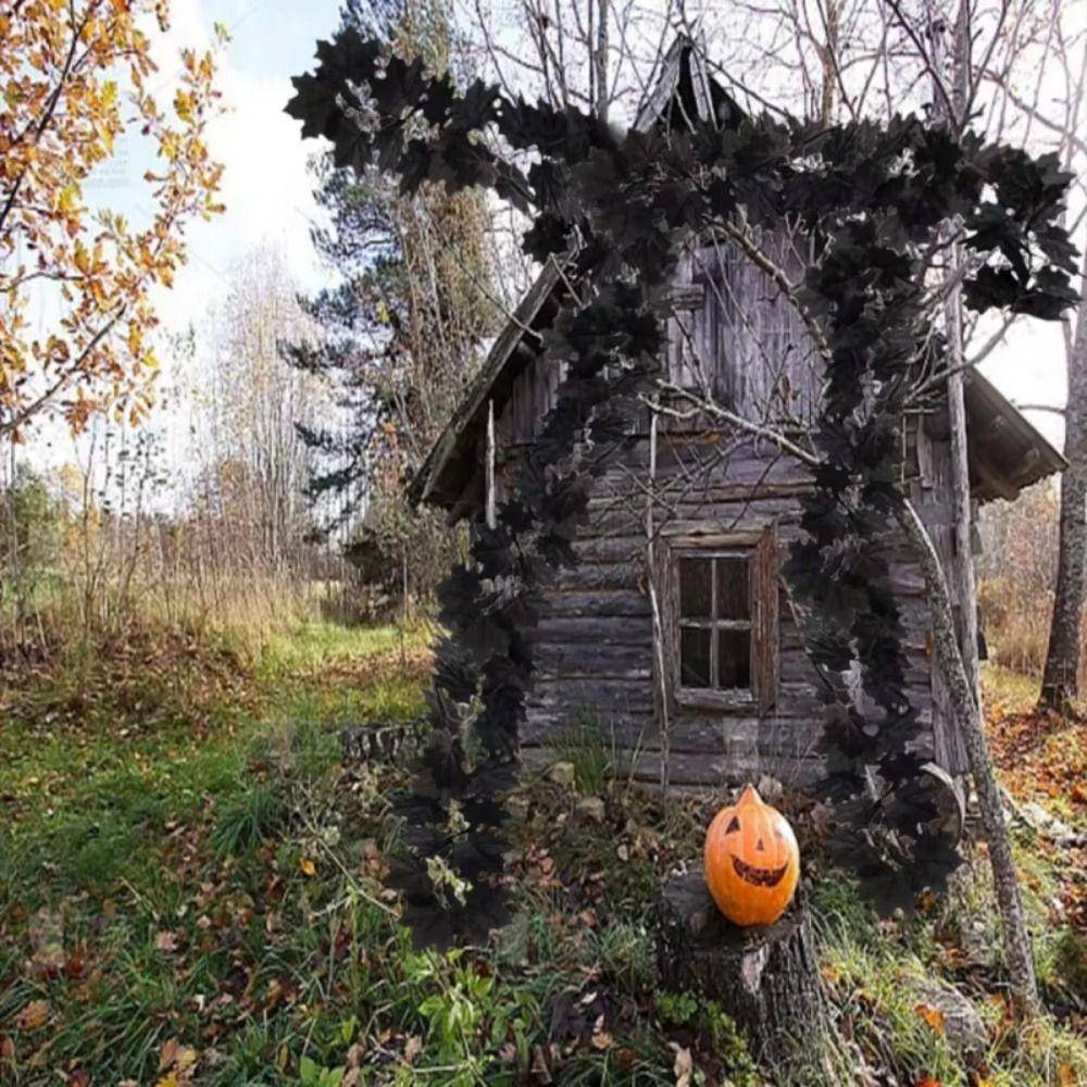 Retro Halloween Black Maple Leaf Autumn Outdoor Halloween Decorations  Courtyard cm