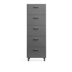Relief - Relief Chest of Drawers Tall Legs Grey - Byråer - TAF Studio - Grå - Metall/Trä