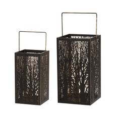 Svarta Ljuslyktor Skog 2-pack