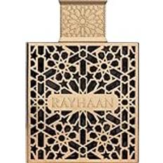 Rayhaan Elixier Eau de Parfum Spray Unisex 3,4 Oz | Långvarig doft | Bergamot, lavendel, armois, honung, vanilj, tonka, bensoin | Elegant parfymflaska med kajal