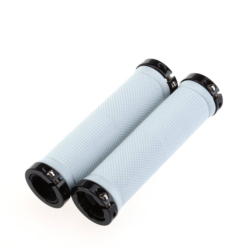 Hvide gummi- og aluminiums cykelstyrgreb – 12 cm par