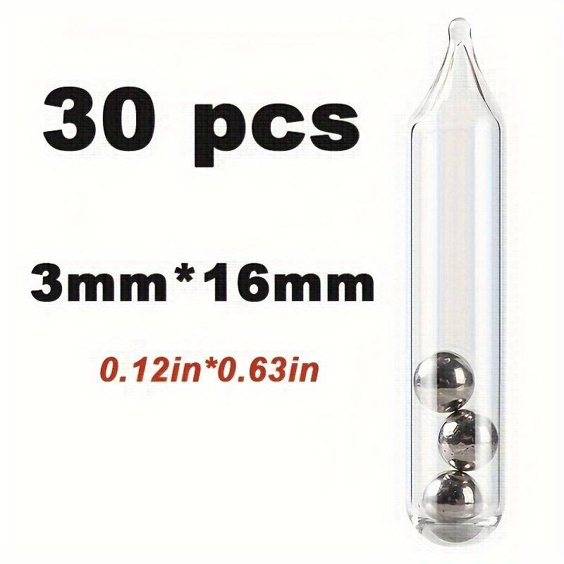 30pcs Fishing Soft Lure Glass Rattles Insert Tube, Rattles Shake Fly Tie For Baits Making, Fishing Lure Rattle, Glass Rattle, Improve The Effect Of Fish Trapping