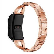 18 mm Rhinestone Decor X Design Metal Watch Band Byte av handledsrem för Garmin Venu 2S / Vivoactive 4S