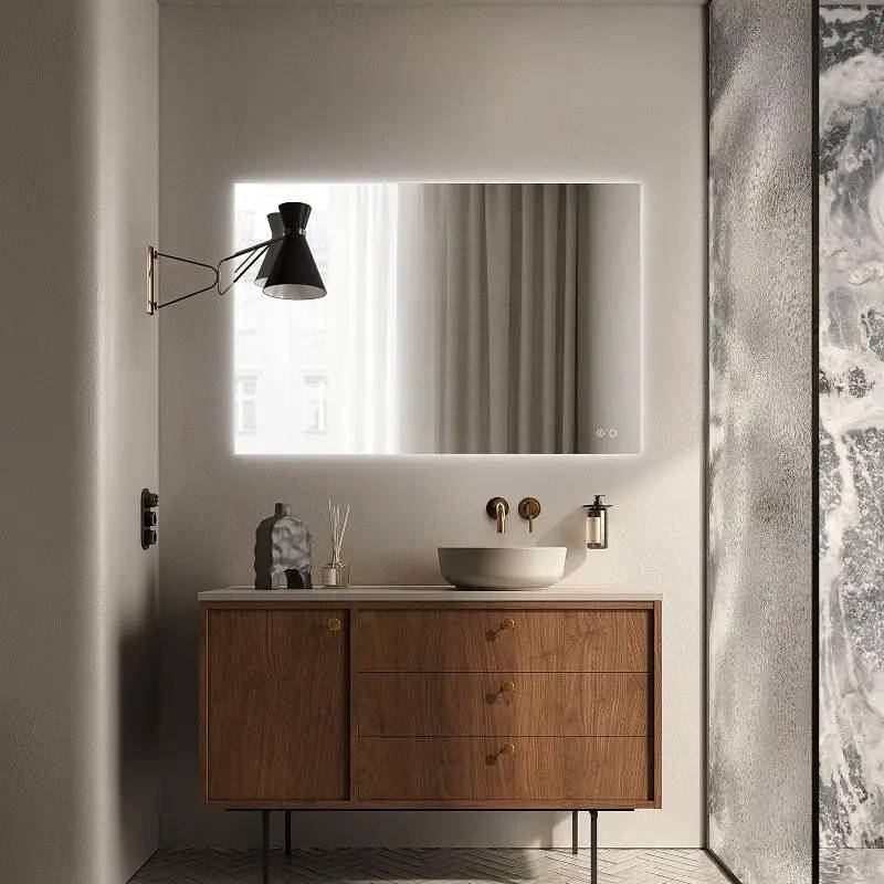 Mirall Eclipse 2, LED spejl med lys, touch og antidug, 120 x 80 cm.