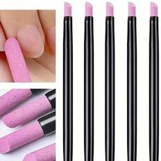 5 st manikyr kvarts & keramik carving polering penna set, 45 graders död hud & nagelband Remover Nagel nagelband Remover Nagelbuffert Pimpsten Nagel N - Multifärgad