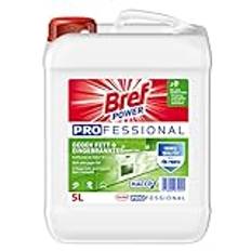 Bref Power Professional Küchenreiniger, nachfüllbare Großpackung (5 l), Oberflächenreiniger entfernt Fett & Eingebranntes, Fettlöser für Küche, Haushalt & Industrie