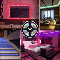 1M/2M/3M/4M/5M RGB LED Strip Ljus Dimbar Icke-vattentät Flexibel Färgrik 2835 Lampa + 24Keys Fjärrkontroll DC5V