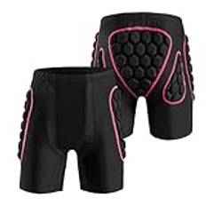 Skidåkning vadderade shorts herr höft rumpa skydd vadderade utomhussport skidåkning skridskoåkning snowboard shorts höftskydd shorts dyna för skidåkning snowboard (rosa, M)