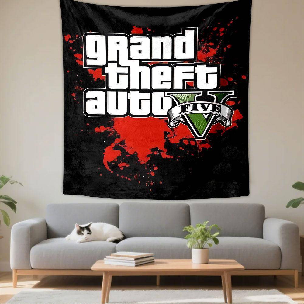 Grand Theft Auto V Affisch Vägghängare, GTA 5 Spelkonst, Spelare Väggdekor för Sovrum Vardagsrum Man Cave