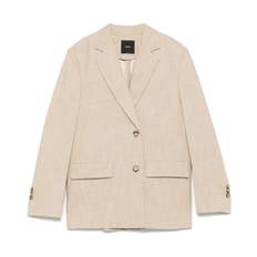 PINKO, Jakke, Dame, Beige, S, Uld, Beige Dobbeltbrystet Jakke med Skulderpuder