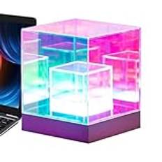 3D Cube Light | LED Cube Lights | USB Light Table Lights Desk Lamp | Table Lights Desk Lamp Infinity Lamp | Table Lamp Color Changing Ambient Lighting For Bedroom & Living Room