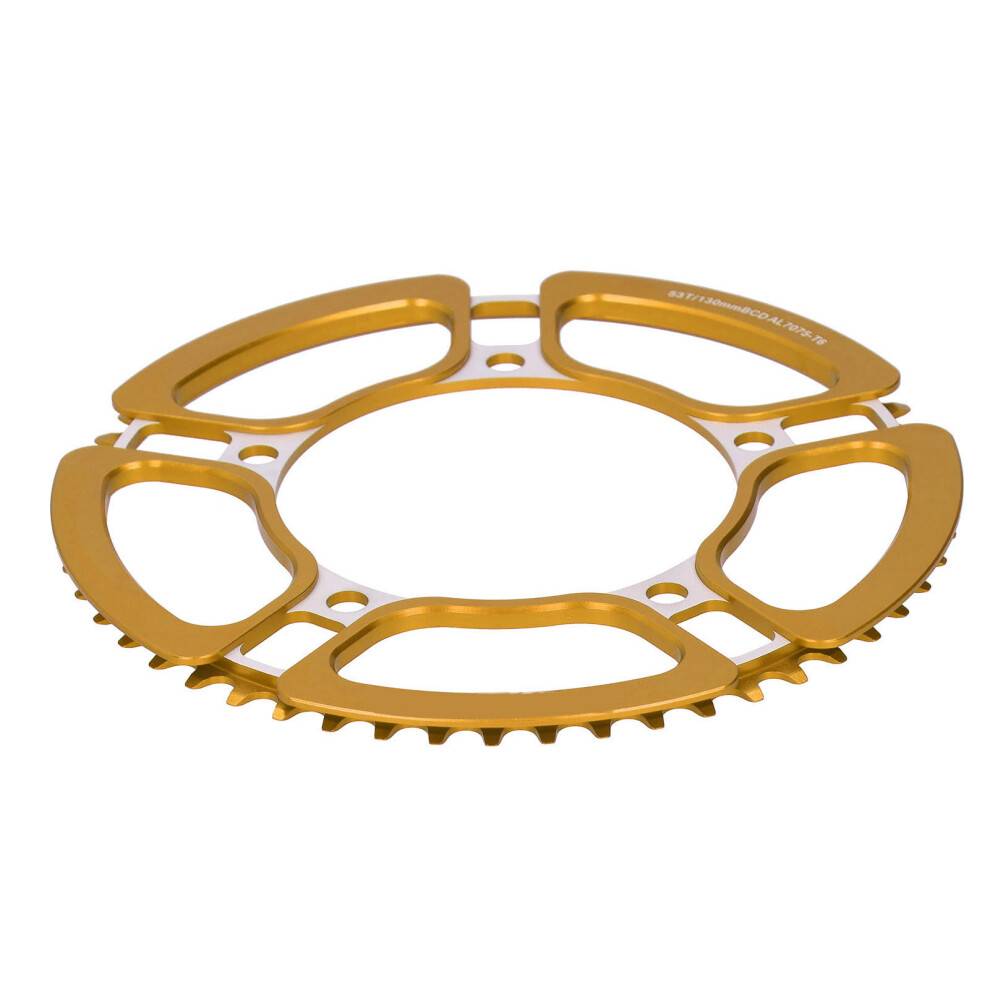 Kædeklips til landevejscykel, 130 mm BCD single speed-klinge, 53T hul design i aluminiumslegering med dropstop, B-tandsprofil, klinge til gruscykel